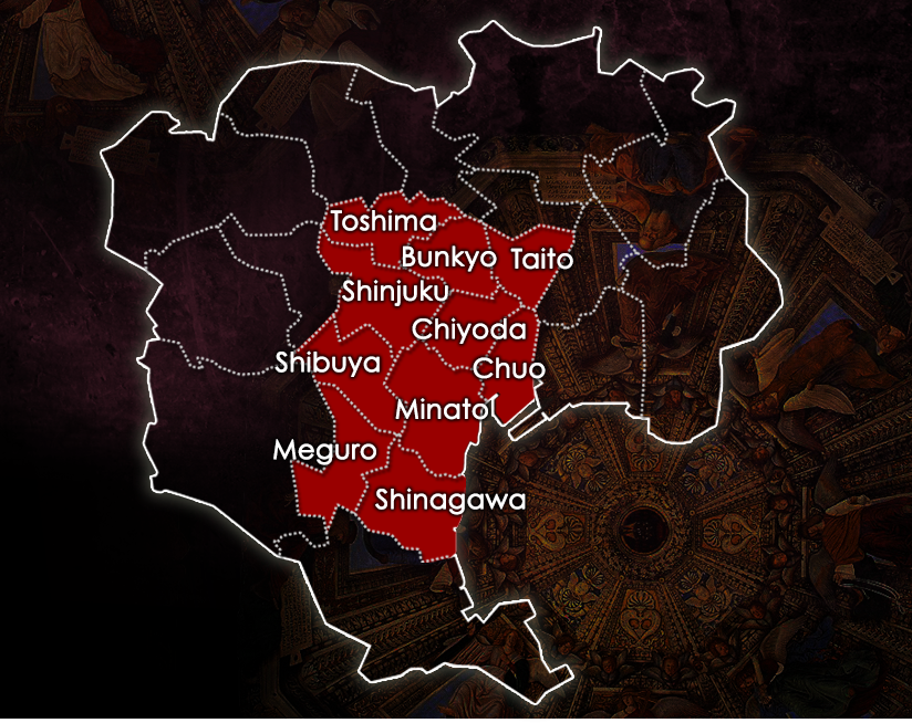 Tokyo area map